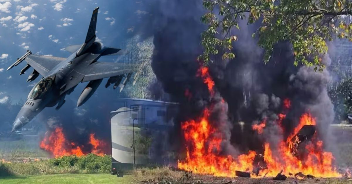 मिशिगन में F-16 फाइटर जेट क्रैश, हादसे के बाद फैला खतरनाक केमिकल