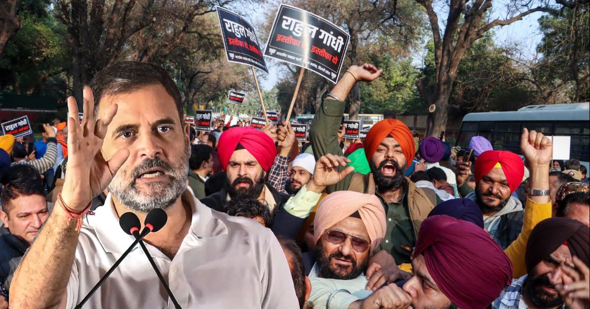 दिल्ली में राहुल गांधी के बयान पर हंगामा, बीजेपी और सिख समाज ने कांग्रेस मुख्यालय पर किया प्रदर्शन