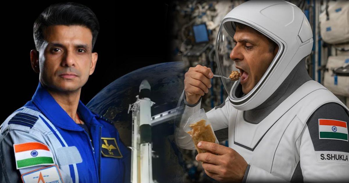 भारतीय अंतरिक्ष यात्री शुभांशु शुक्ला का अंतरिक्ष में भोजन करने का वीडियो