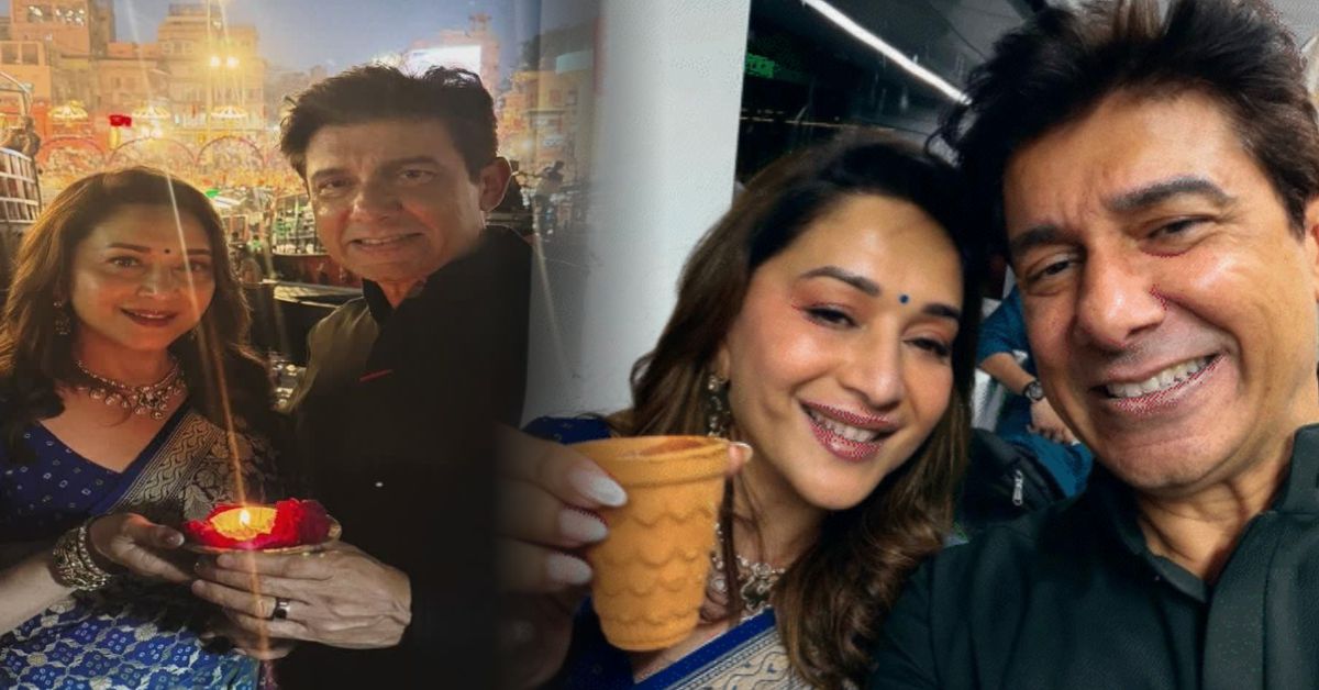 काशी पहुंचीं माधुरी दीक्षित, नमो घाट पर क्रूज से गंगा आरती और कुल्हड़ चाय का लिया आनंद