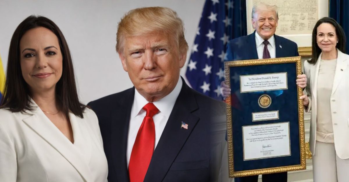 मारिया कोरिना मचाडो ने ट्रंप को नोबेल शांति पुरस्कार भेंट किया, व्हाइट हाउस में मुलाकात