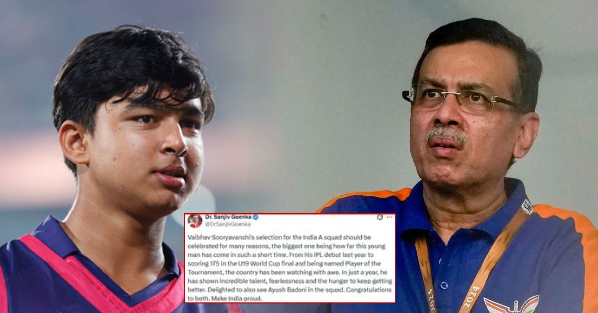 15 साल के वैभव सूर्यवंशी का इंडिया-ए में चयन, संजीव गोयनका बोले- &lsquo;पूरा देश इस खिलाड़ी पर गर्व करता है&rsquo;