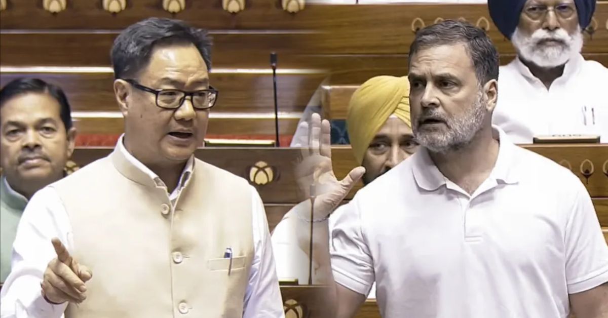 राहुल गांधी की टी-शर्ट पर सियासत, किरेन रिजिजू ने उठाए शिष्टाचार और परंपरा पर सवाल