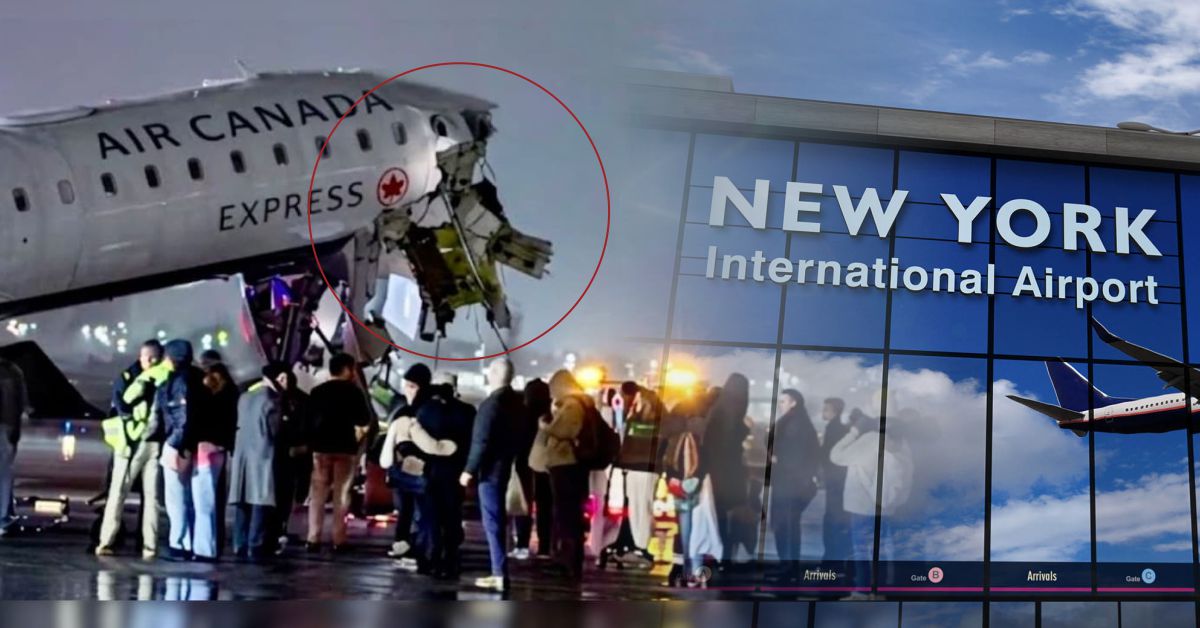 न्यूयॉर्क एयरपोर्ट पर बड़ा हादसा, रनवे पर ट्रक से टकराया एयर कनाडा एक्सप्रेस का विमान