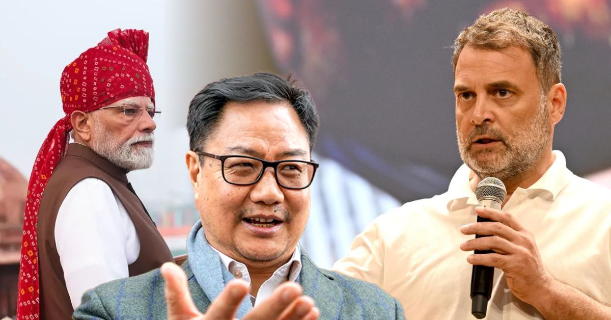 संसद में हंगामे पर किरेन रिजिजू का कांग्रेस पर हमला, राहुल गांधी पर भी साधा निशाना
