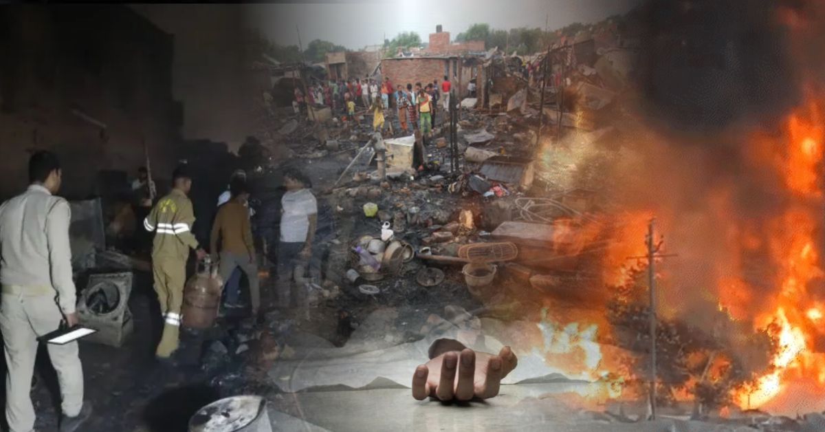 लखनऊ अग्निकांड: विकासनगर में भीषण आग से 250 झुग्गियां राख, सिलेंडर धमाकों से मचा हड़कंप