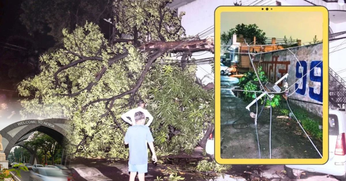 नोएडा-ग्रेटर नोएडा में आंधी का कहर: 20 से ज्यादा बिजली के खंभे टूटे, गांवों में लंबा पावर कट
