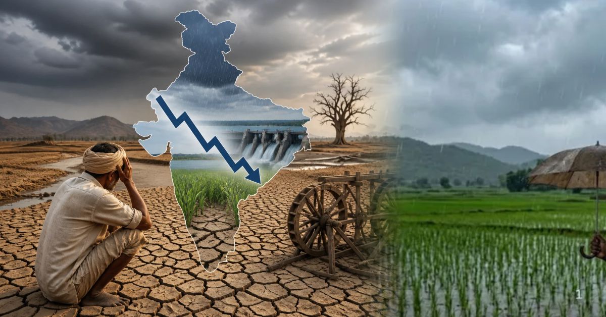 भारत में मानसून बारिश सामान्य से 15% कम, बिहार में 37% की कमी ने बढ़ाई चिंता