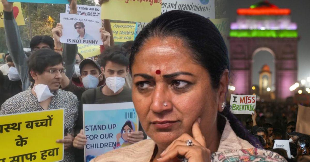 दिल्ली की हवा जहरीली: इंडिया गेट पर प्रदूषण के खिलाफ प्रदर्शन